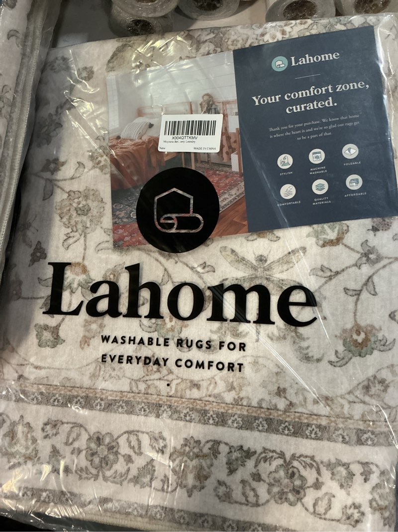 Condition photo showing New/Like New for moynesa beige 2.5x8 runner rugs for hallway, vintage boho washable runner for entryway kitchen bathroom bedroom, faux wool non-slip water repellent carpets for nursery laundry beige 2.5' x 8'(runner)