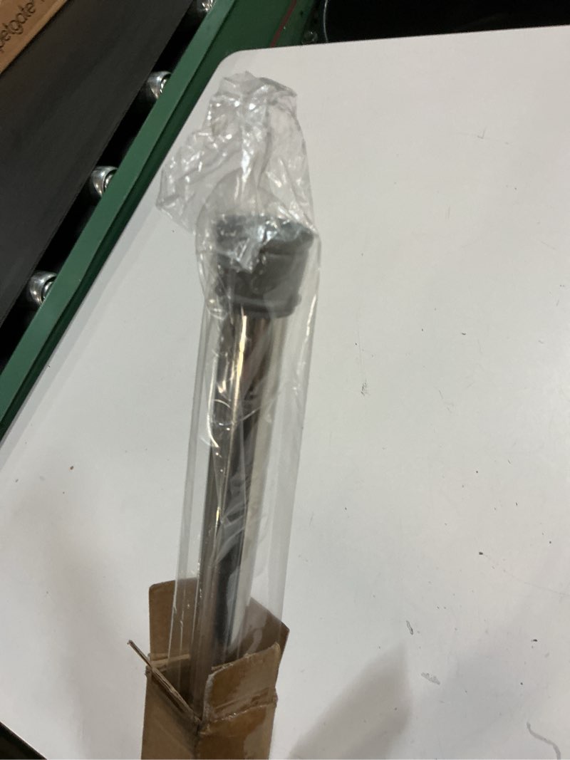 Condition photo showing New/Like New for no sectional assembly shower curtain rod 56-104 inch, 1" diameter spring long adjustable tension curtain rods for bathroom windows closet no drilling no rust, silver silver 56-104inch, no assembly