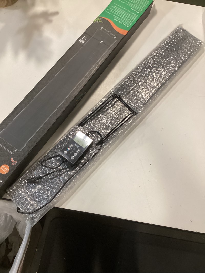 Condition photo showing As Is for hygger Fully Customize LED Aquarium Light Daylight-Moonlight & 24/7 Mode, 30-36 in Full Spectrum Fish Tank Planted Light, 8 Colors Adjustable Brightness Auto On Off Memory