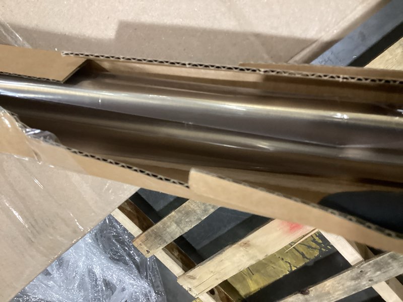 Condition photo showing Good Condition for ivilon drapery window curtain rod - end cap style design 1 inch pole. 72 to 144 inch color warm gold 72 to 144 in.