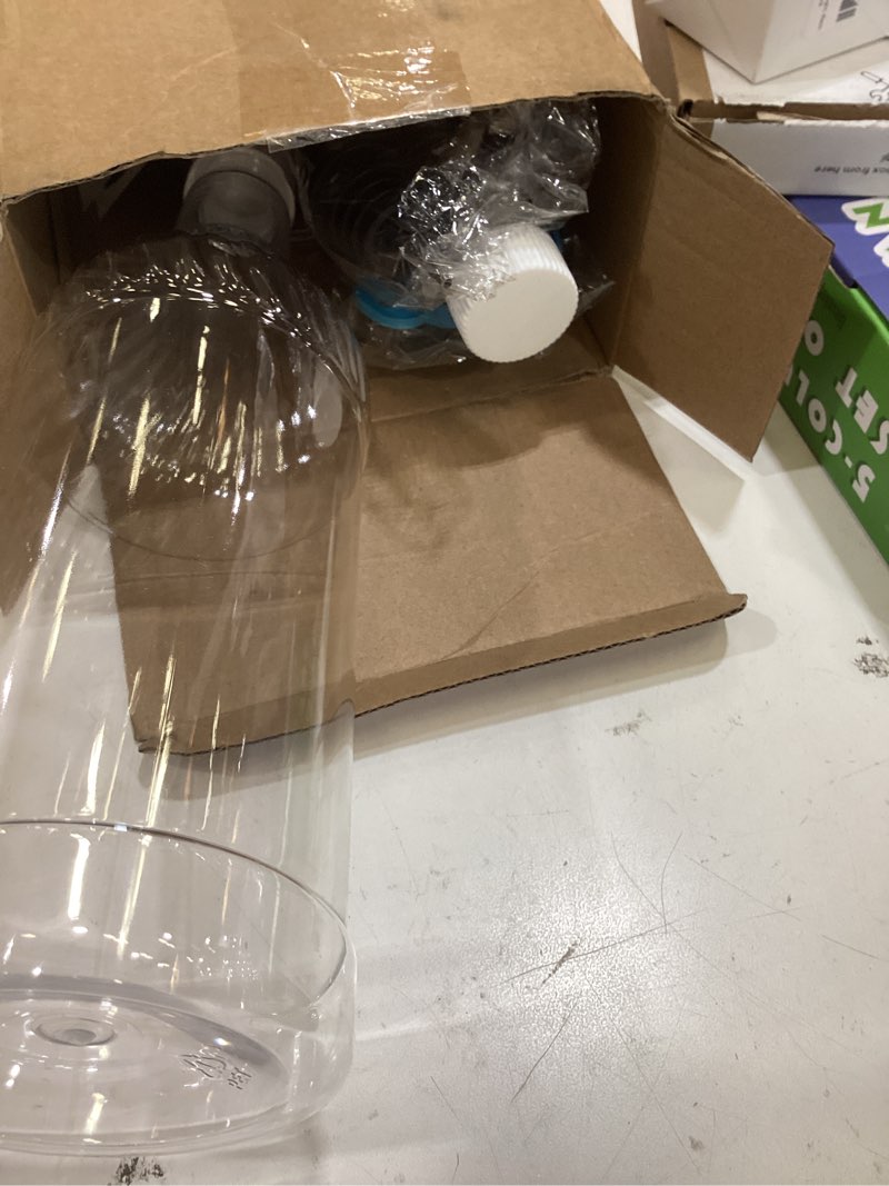 Condition photo showing Good Condition for dandat 32 oz plastic long neck bottles with pourer and caps plastic juice pour bottles with stainless steel pourer tapered spout for liquor juice(silver,4 pcs) 4 silver