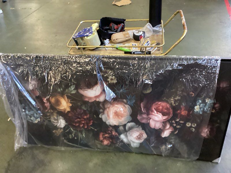 " Opulent Floral Bouquet With Roses And Wildflowers Antique Retro Artwork Extra Large Painting "