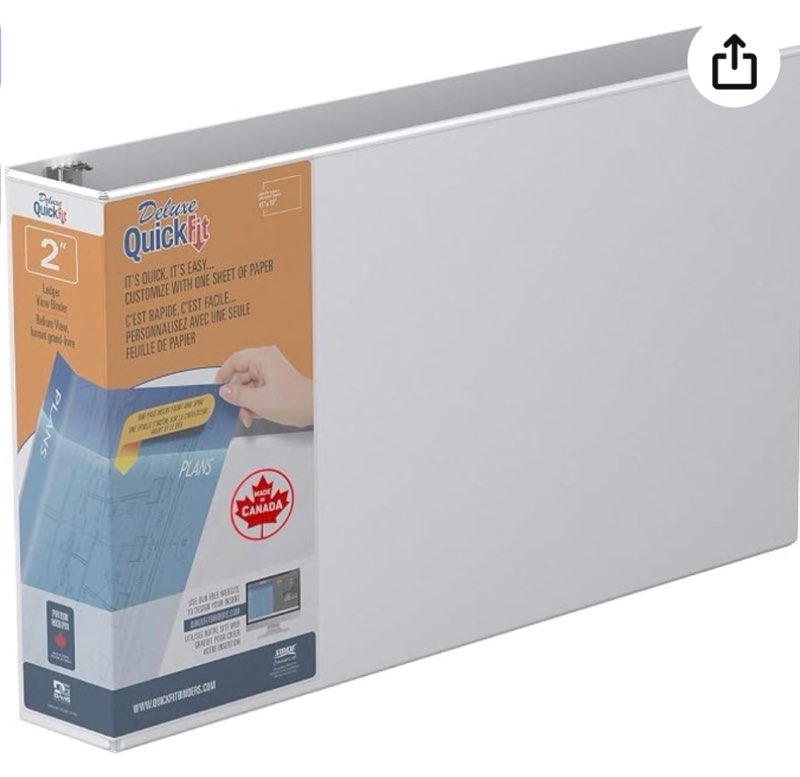 quickfit 94030 - ledger d-ring binder, white, 2" 1 pack 2 inch white