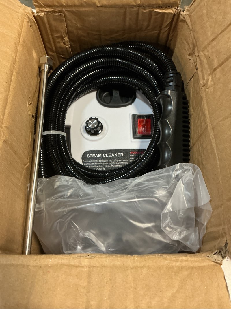 Condition photo showing Good Condition for steam cleaner with 15-in-1 kit, 2500w steamer for home & car detailing | 14.8ft extended reach, 15s fast heat-up, 6-level adjustable, ansi z87.1 safety goggles, 45 mins steam, for tile and grout white