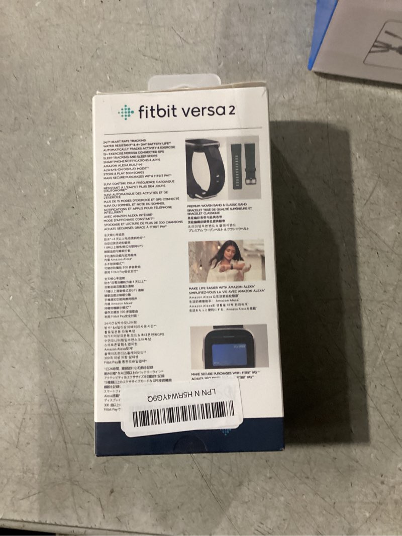 Condition photo showing New/Like New for Fitbit Versa 2 Special Edition Health and Fitness Smartwatch with Heart Rate, Music, Alexa Built-In, Sleep and Swim Tracking, Smoke Woven/Mist Grey, One Size (S and L Bands Included) Smoke Woven/Mist Grey Special Edition