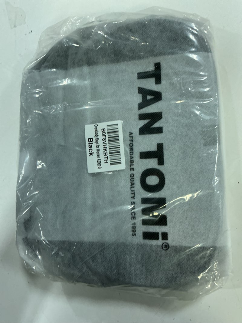 Condition photo showing New/Like New for tantomi crossbody bags for women crossbody purse cross body shoulder purse trendy vegan leather with wide strap black