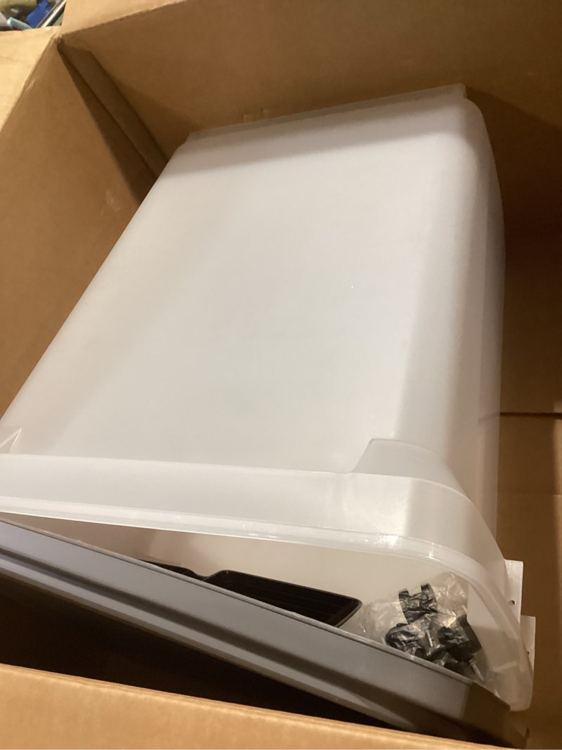 Condition photo showing Good Condition for iris usa dog food storage container 58 lbs, attachable wheels, & included scoop, for dog cat birds and other pets, food storage bin, keep fresh, easy mobility, bpa free - made in the usa, dark gray 58 lbs dark gray