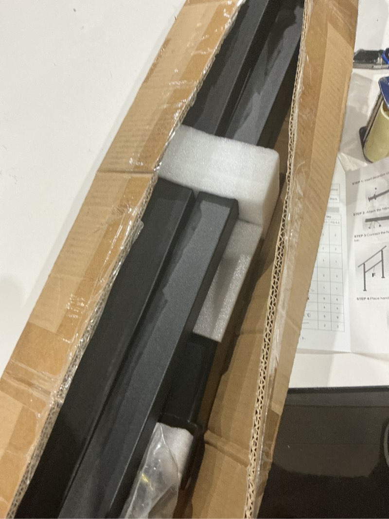Condition photo showing Good Condition for handrails for outdoor steps 1-piece 2-3 step stair handrail kit transitional carbon steel railings black square tube