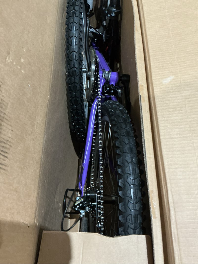 Condition photo showing As Is for magna echo ridge bike purple 24" 24-inch wheels