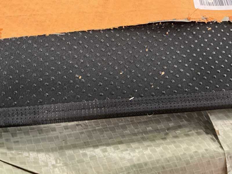 Condition photo showing Good Condition for Blvornl Office Chair Mat for Hardwood Floor and Low Pile Carpet, 35" x 48" Corduroy Surface Desk Rolling Chair Mat for Hard Floors, Heavy Duty Carpeted Floor Protector Rug for Home Office, Dark Grey
