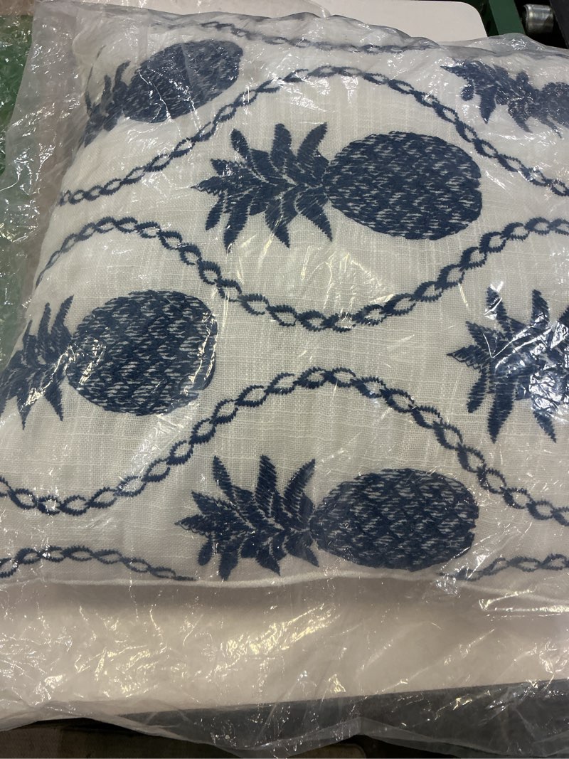 Condition photo showing New/Like New for tommy bahama home throw pillow soft bedding with zipper closure, stylish tropical home decor, 1 coun