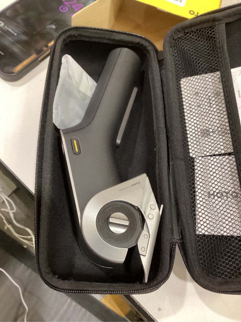Condition photo showing As Is for HOTO EdgeFlow Electric Cardboard Cutter, Premium USB-C Rechargeable Cordless Electric Scissors, Titanium Blade & LED Display, Tool-Free Blade Swap & Self-Sharpening, for Cardboard Box, Carpet, Leather