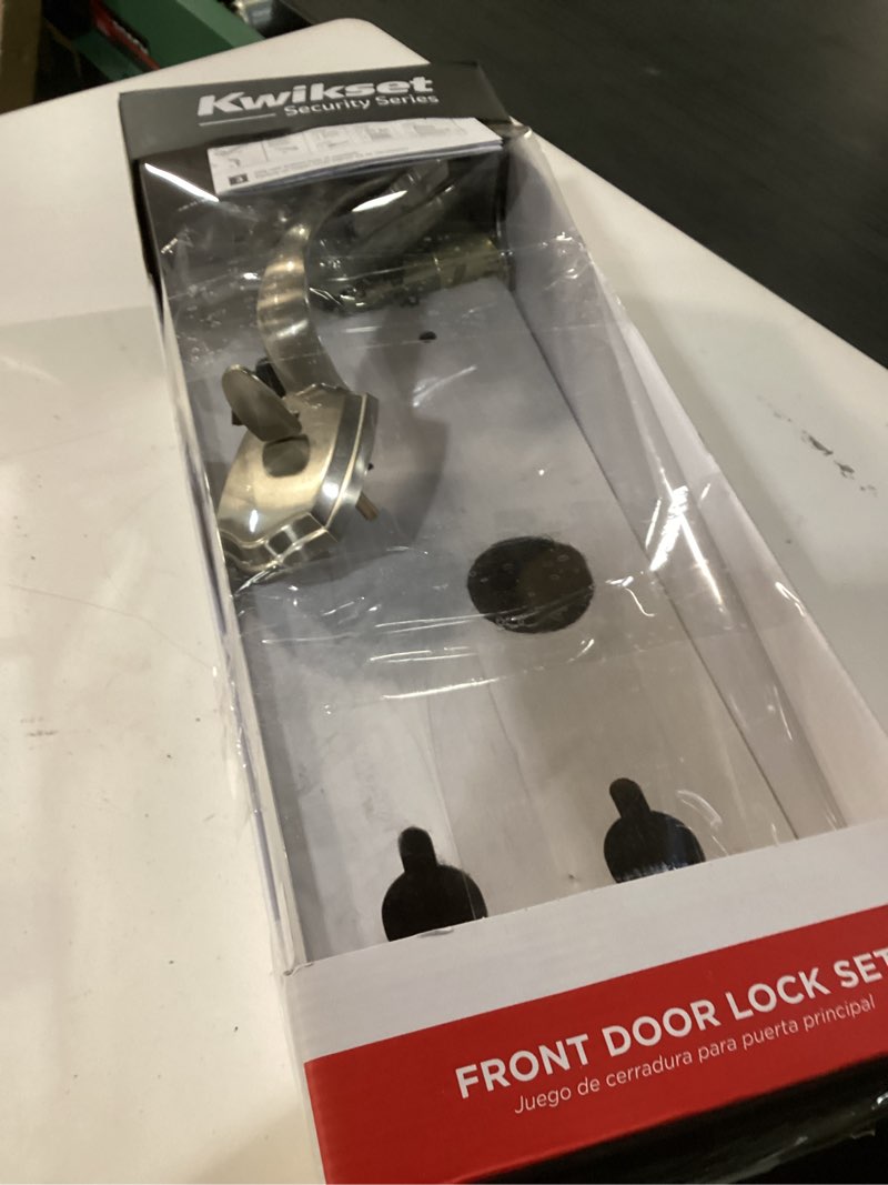 Condition photo showing New/Like New for  kwikset belleview satin nickel exterior single-cylinder deadbolt and keyed entry door