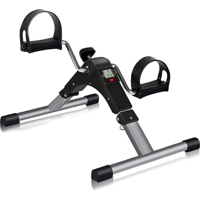 TABEKE Pedal Exerciser, Under Desk Bike Stationary Pedal Exerciser for Arm and Leg Workout, Portable Folding Sitting Desk Cycle,Black