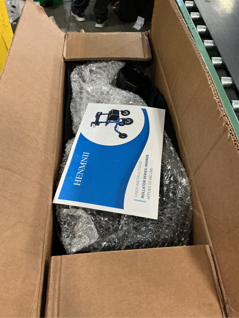 Condition photo showing Good Condition for Rollator Walker for Seniors, Lightweight Foldable All Terrain Rolling Walker with seat, Aluminum Walkers with 8 inch Rubber Wheels, Handles and Backrest for Seniors and Adult Silver