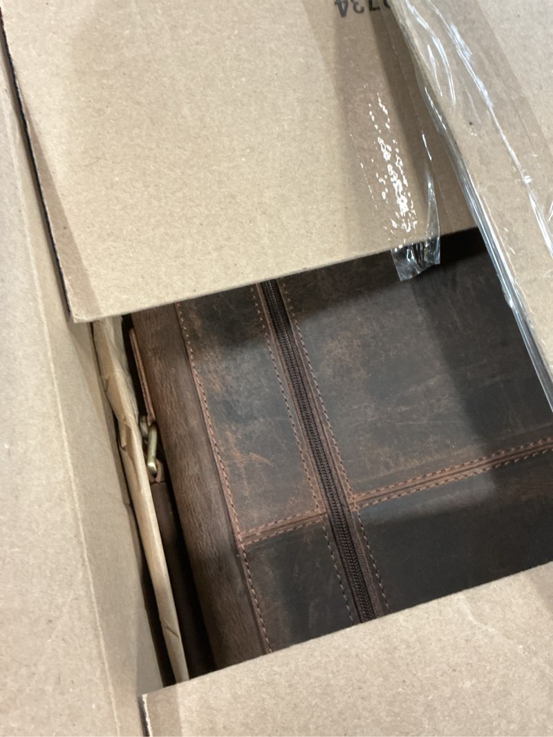 Condition photo showing Good Condition for cuero retro brown laptop messenger bag office briefcase crossbody travel bag for men and women bag office laptop bag 18 inch