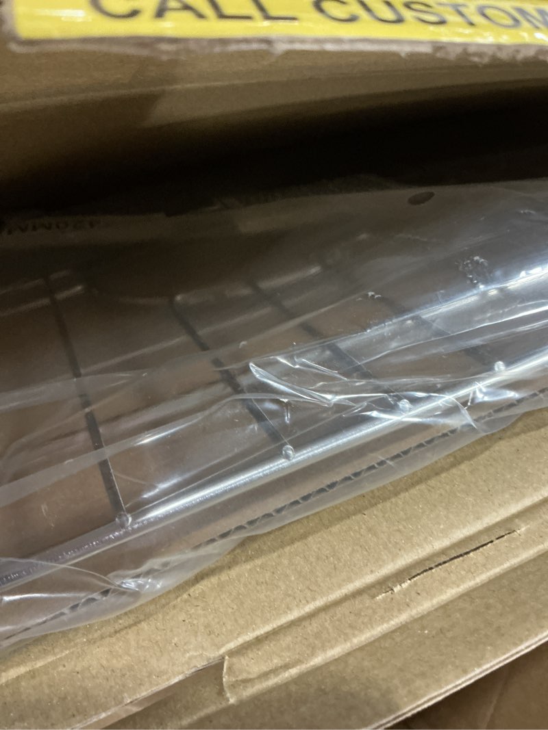 Condition photo showing New/Like New for sink grid 18" x 12-1/2", kitchen sink grid, sink protectors for kitchen sinks, stainless steel material, sink bottom grid with rear drain for single bowl (18" x 12-1/2" centered drain)