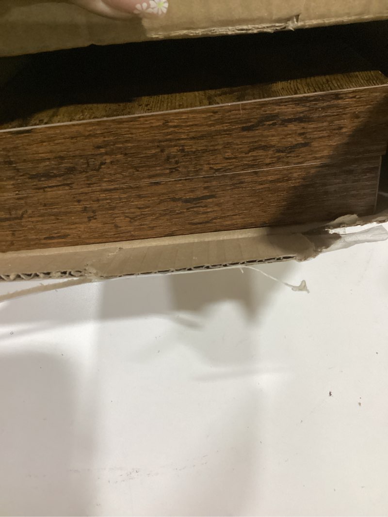 Condition photo showing Good Condition for BAYKA Floating Shelves, 22.5 inch Rustic Wood Wall Mounted Shelves for Bedroom, Living Room, Kitchen & Office, Hanging Display Shelf with 22 lbs Capacity (Rustic Brown,Set of 2) B. Rustic Brown - Americana Farmhouse Style 22.5inches