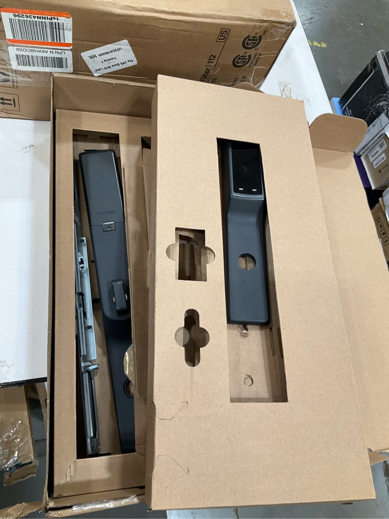 Condition photo showing As Is for yale assure lock for andersen® patio doors, black keypad door lock with handle connects to wi-fi and bluetooth, ?yrm276-cb1-blk black wi-fi and bluetooth