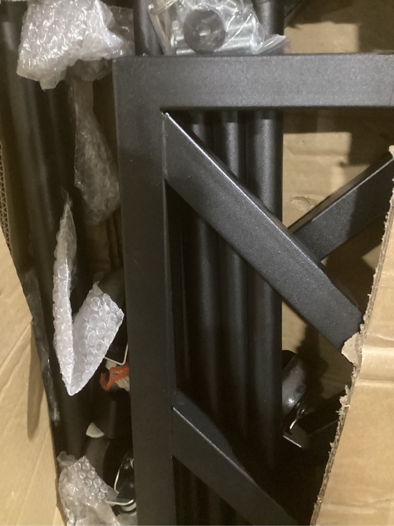 Condition photo showing As Is for (possibly incomplete) basketball racks for balls, heavy duty ball cart with wheels, basketball storage 3-tier 20-ball heavy duty ball cart for gym garage,drop pin for shooters preference