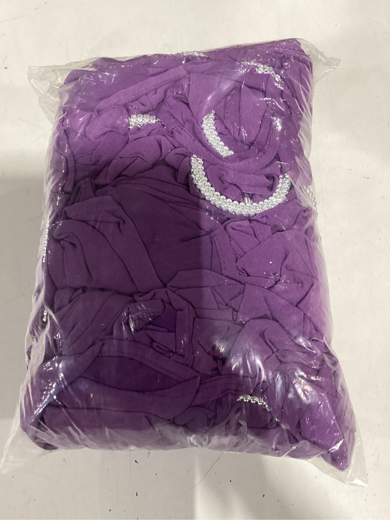 Condition photo showing Good Condition for 50 stretch spandex purple chair sashes for wedding chairs bows bands with slider buckles fitting party feast banquet restaurant event bridal baby shower decoration purple 50