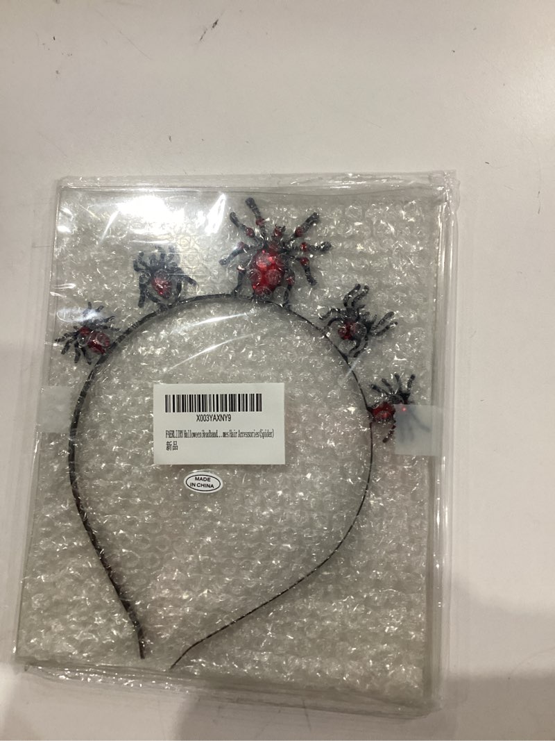 Condition photo showing New/Like New for FAERLIIRY Halloween Devil Horns & Spider Headband Ghost Headpiece Hocus Pous-black