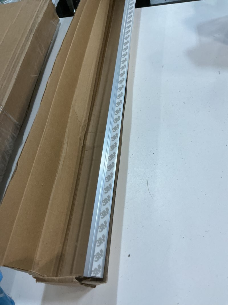 Condition photo showing Good Condition for BSFRNF25 Chrome Framed Shower Door Replacement Drip Rail with Vinyl Sweep Door Water Deflector, Applied Mounting Tape and Screws (25Inch)