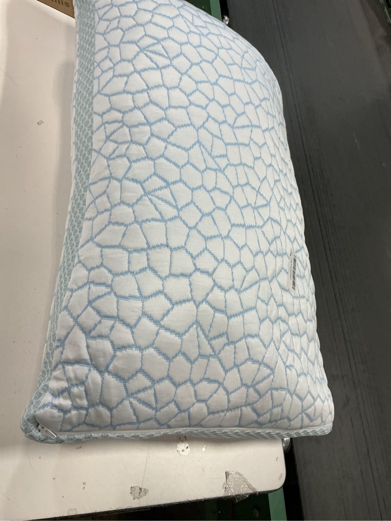 Condition photo showing As Is for QUTOOL Enhanced Cooling Gel Pillow Queen Size 1 Pack, CertiPUR-US Shredded Memory Foam Pillows for Hot Sleepers, Support Yet Soft Adjustable Bed Pillow for Side, Back, Stomach Sleepers, Home Gifts Blue-ice Plus Queen(1 Pack)-20'*30'