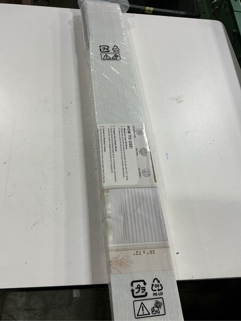 Condition photo showing Good Condition for 6 packs pleated blackout blinds, temporary blinds for indoor windows, light filtering paper shade, easy to cut and install, 36" w x 72" l, white, black out window cover with 12 clips