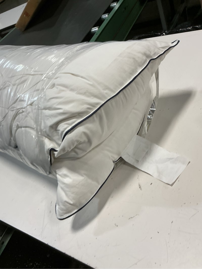 Condition photo showing Good Condition for downstoria feather down pillows queen size set of 2 with gusset, luxury hotel collection bed pillow 2 pack, down surrounded gusseted pillows for sleeping, soft fluffy for side, back sleepers 20x30 in. medium(gusseted) queen(2 pack)