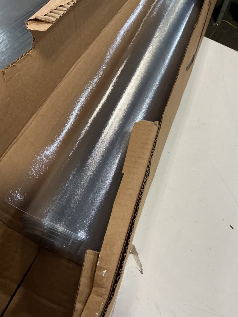 Condition photo showing Good Condition for Frosted Clear Table Protector 40 x 90 Inch, 1.5mm Thick Plastic Table Cover, Waterproof PVC Clear Table Cover Protector, Desk Protector Mat, Writing Desk Pad for Desktop, Coffee & Dining Room Table 40" x 90" (Rectangular) Frosted Clear