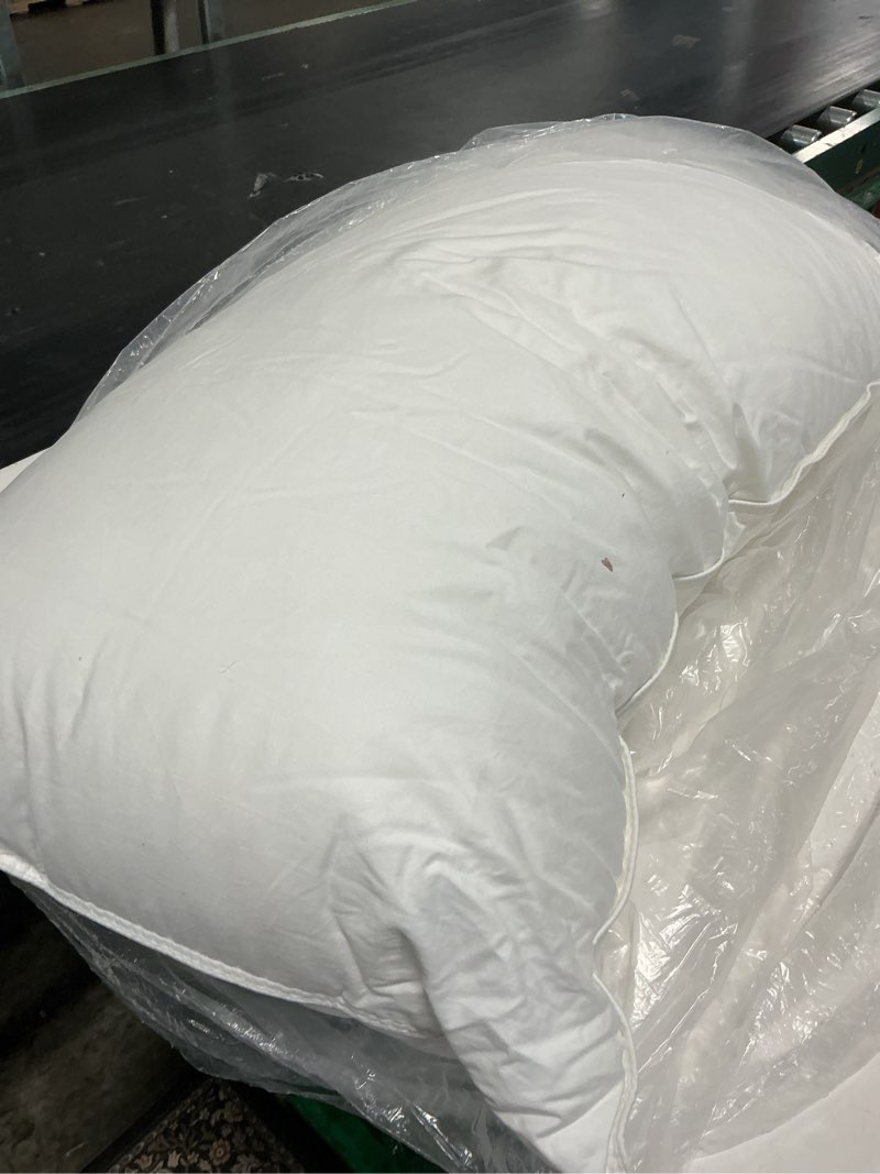 Condition photo showing As Is for premium down alternative pillow, king, medium