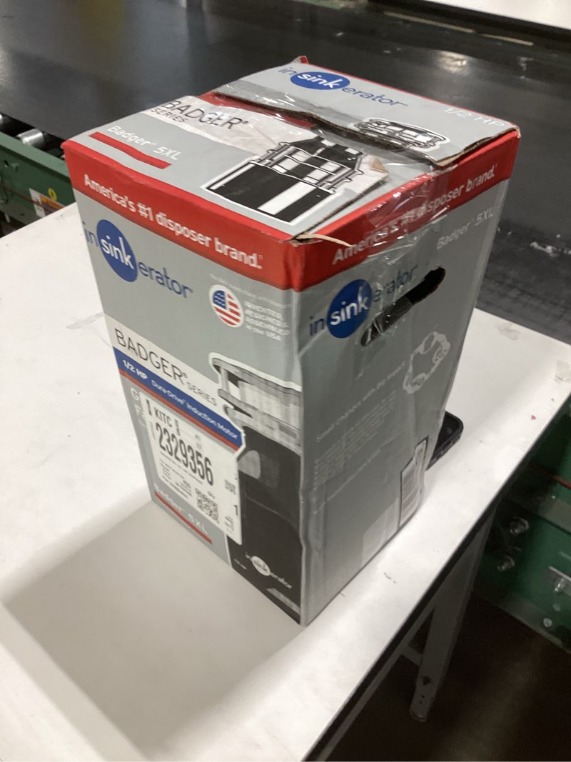 Condition photo showing As Is for InSinkErator Badger 5XL Garbage Disposal, 1/2 HP, Made In USA, Standard Series