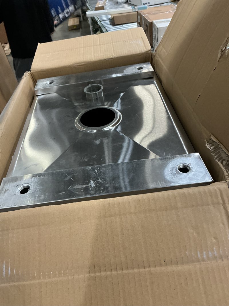 Condition photo showing Good Condition for Commercial Floor Mop Sink?Stainless Steel Mop Service Basin?Floor Mount Mop Sink,Vertical industrial Sinks for balconies laundry rooms industries Restaurants (23.6”×16.1”×21.6”inch)
