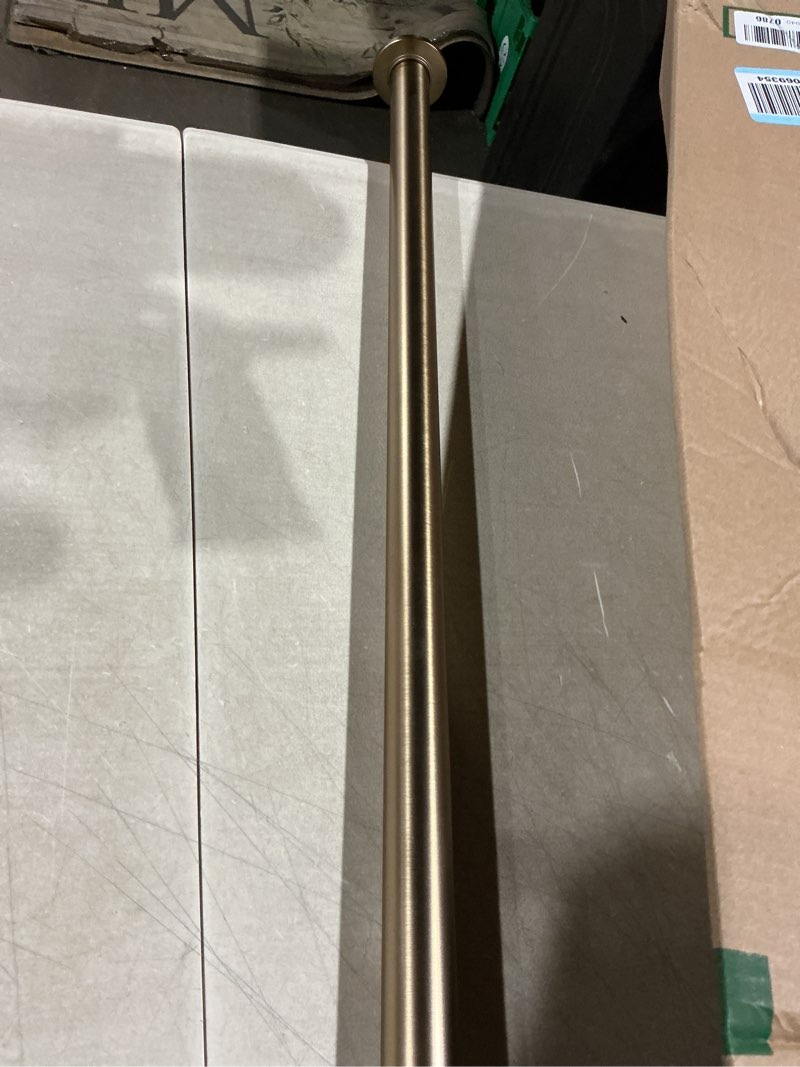 Condition photo showing As Is for ivilon tension curtain rod - spring tension rod for windows or shower, 36 to 54 inch. warm gold 36" to 54" warm gold