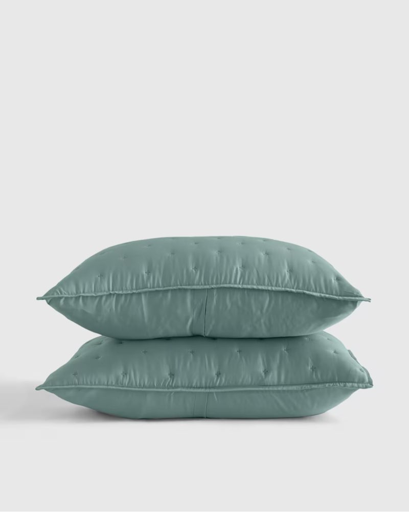 bamboo dream quilted sham set standard size color ocean