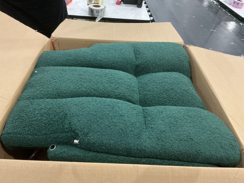 Condition photo showing Good Condition for dumos nursery rocking chair teddy upholstered, comfy glider rocker with high backrest armchair padded seat, accent side chair for living room bedroom offices small spaces indoor, green forest green 1 pack
