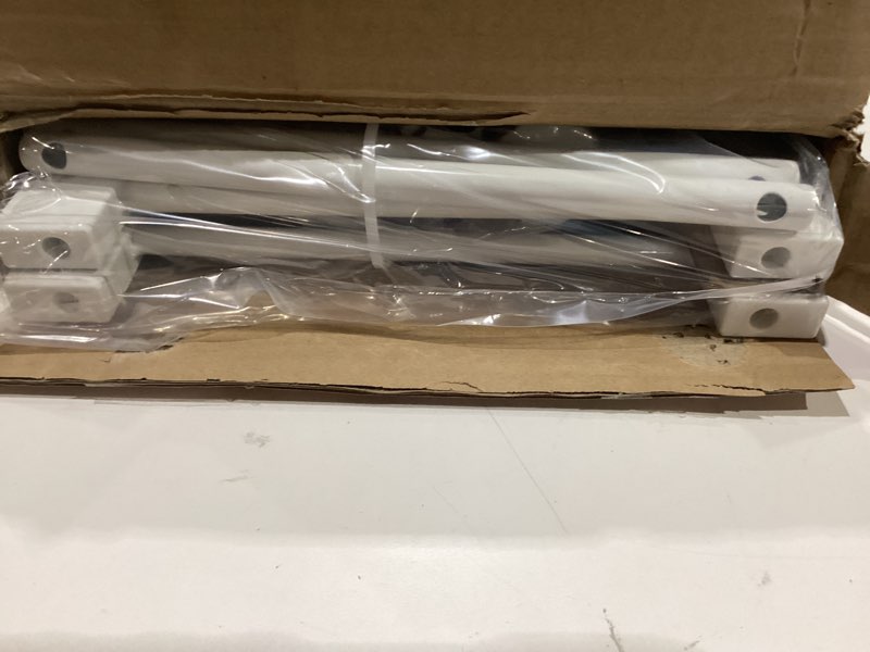 Condition photo showing New/Like New for fldofaves dog gate - 18"-45" adjustable extra wide metal baby gate to step over, 10" tall small pet gate with 3 extension kits, pressure mounted for doorways & stairs 18-45''w*10''h white