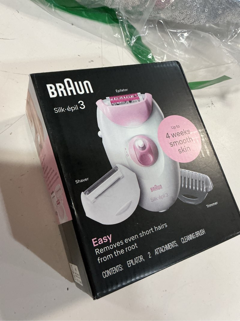 Condition photo showing New/Like New for braun epilator silk-epil 3 3-270, hair removal device, epilator for women, shaver & trimmer, hair removal 5 count (pack of 1)