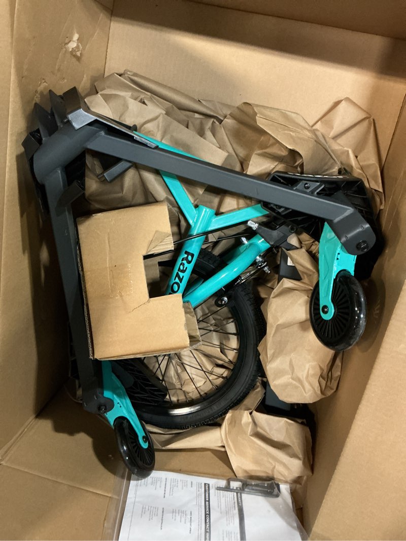 Condition photo showing As Is for razor deltawing scooter black/mint green, one size