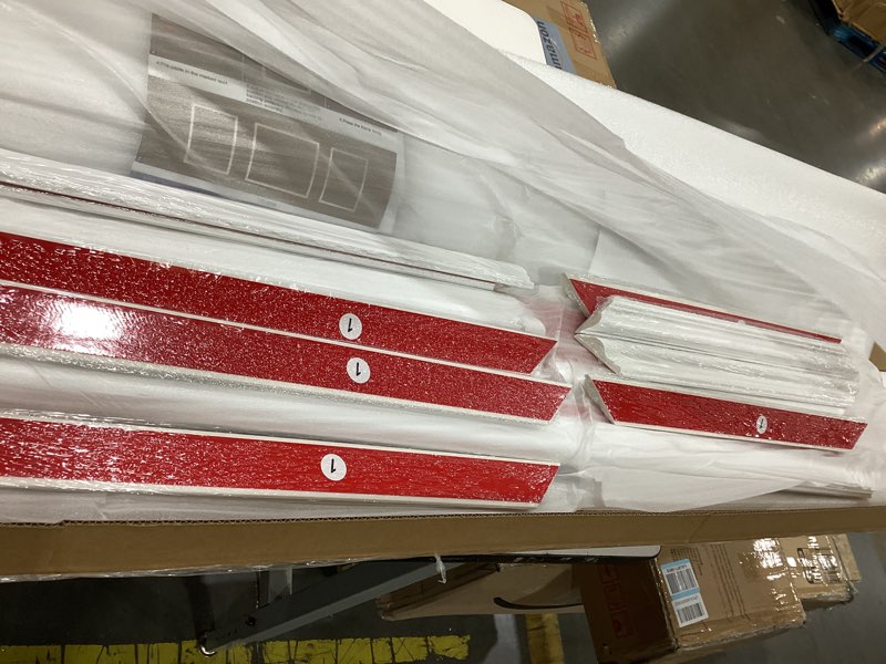 Condition photo showing Good Condition for neatiease peel and stick wall molding kit 6-frame pre-made, ready-to-assemble wall moulding panel frame, self-adhesive wainscoting panels wall trim for interior walls home decor (50"x40",50"x20") 50"x40",50"x20" width:1.7", white