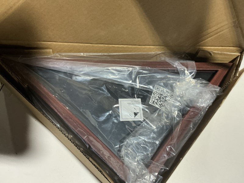 Condition photo showing Good Condition for Americanflat Small Folded Flag Display Case - Fits Folded 3x5' Ceremonial Flags (Not for Burial Flag) - Silhouette Collection - Display Box for Wall or Tabletop - Mahogany