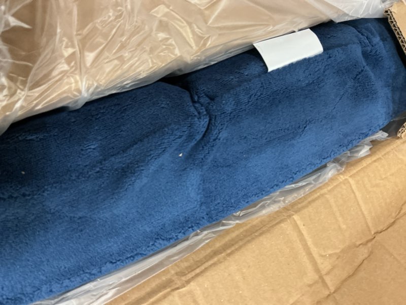 Condition photo showing Good Condition for folding floor gaming chair 14-poistion cushioned adjustable floor lazy sofa chair w/breathable cotton & skin-friendly velvet for adults & kids perfect for reading gaming meditating, darkblue 1 darkblue