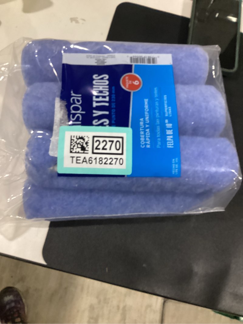 Condition photo showing Good Condition for valspar 6 -pack 9.0-inches x 3/8-in nap walls and ceilings standard knit polyester paint roller cover