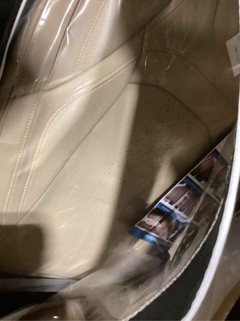Condition photo showing New/Like New for Chezope Leather Seat Covers, Beige Car Seat Covers Front Pair, Breathable Car Seat Protectors, Wear-Resistant Car Accessories, Universal Fit for Most Cars,SUVs Truck (Beige-Solid, Front Pair) Beige-Solid Front Pair