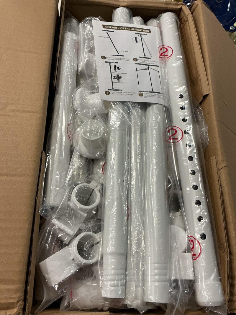 Condition photo showing New/Like New for room divider for room separation,4-10ft(h) 28-140inch(w) adjustable temporary privacy wall divider, tension curtain rods no drilling, heavy duty partition space separator freestanding,white white 28-140 inch