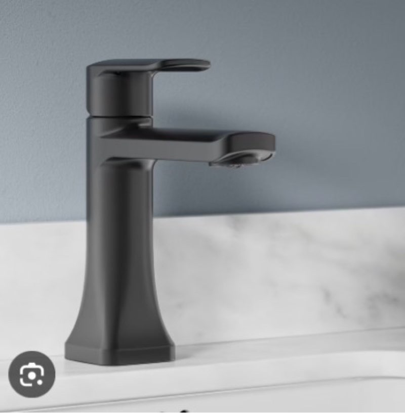 allen + roth dunmore matte black 1-handle single hole/4-in centerset