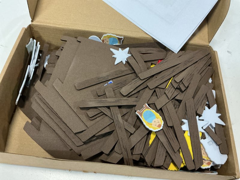 Condition photo showing Good Condition for Shappy 24 Sets Make a Nativity Scene Stickers Ornament Craft for Kids Religious Christmas Craft Kits Bulk DIY Christian Nativity Foam Stickers Hanging Decor for Holiday Christmas Tree Party Favor
