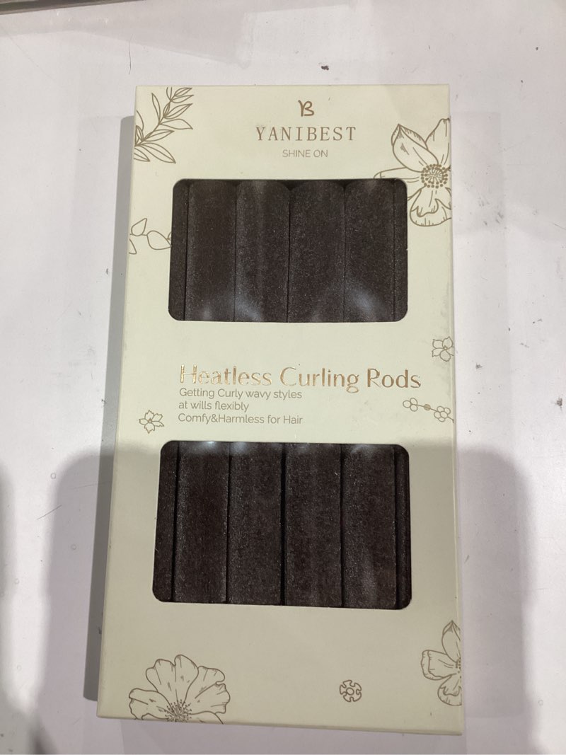 Condition photo showing Good Condition for YANIBEST Heatless Hair Curler, Heatless Curls Overnight, No Heat Heatless Curling Rod, Heatless Hair Curlers to Sleep in, 6PCS Rods for Most Hair Types Chocolate