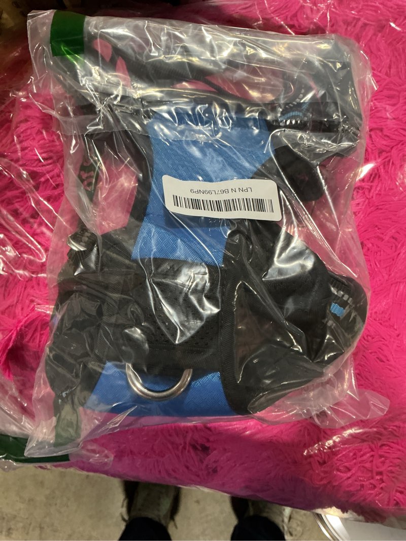 Condition photo showing Good Condition for rabbitgoo dog harness for large dogs, no pull pet vest with 3 buckles, adjustable soft padded pet harness with easy control handle and reflective strips, blue, l large blue